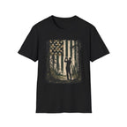 CAMO AMERICAN FLAG GOLFER SILHOUETTE 83 T-SHIRT