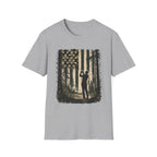 CAMO AMERICAN FLAG GOLFER SILHOUETTE 83 T-SHIRT