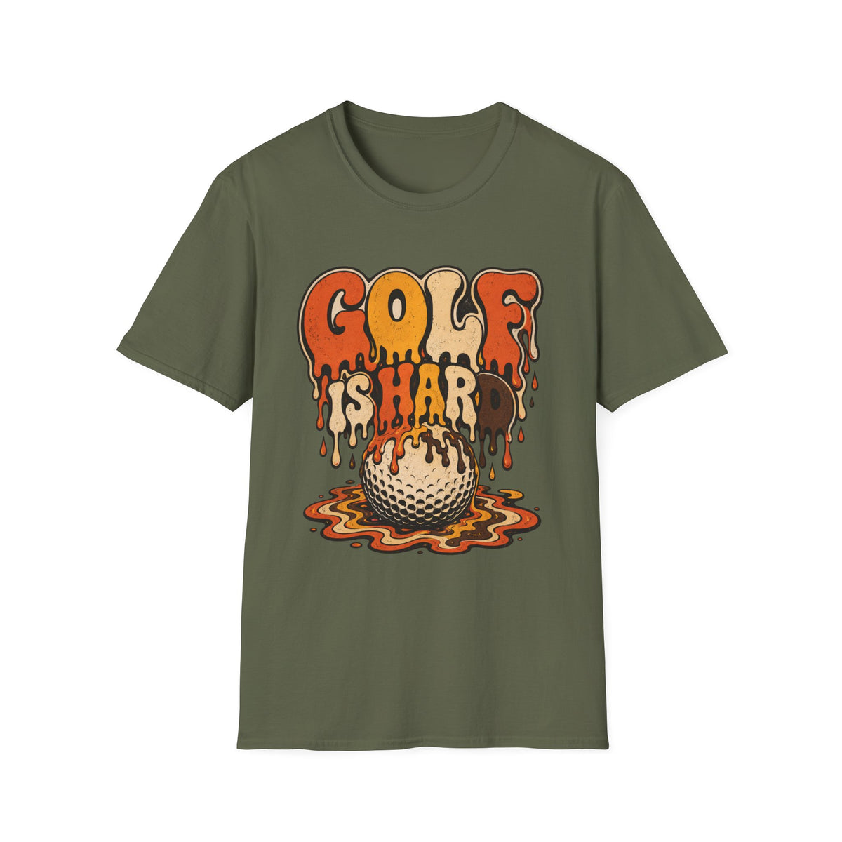 GOLF IS HARD MELTING DRIP TEXT 167 T-SHIRT
