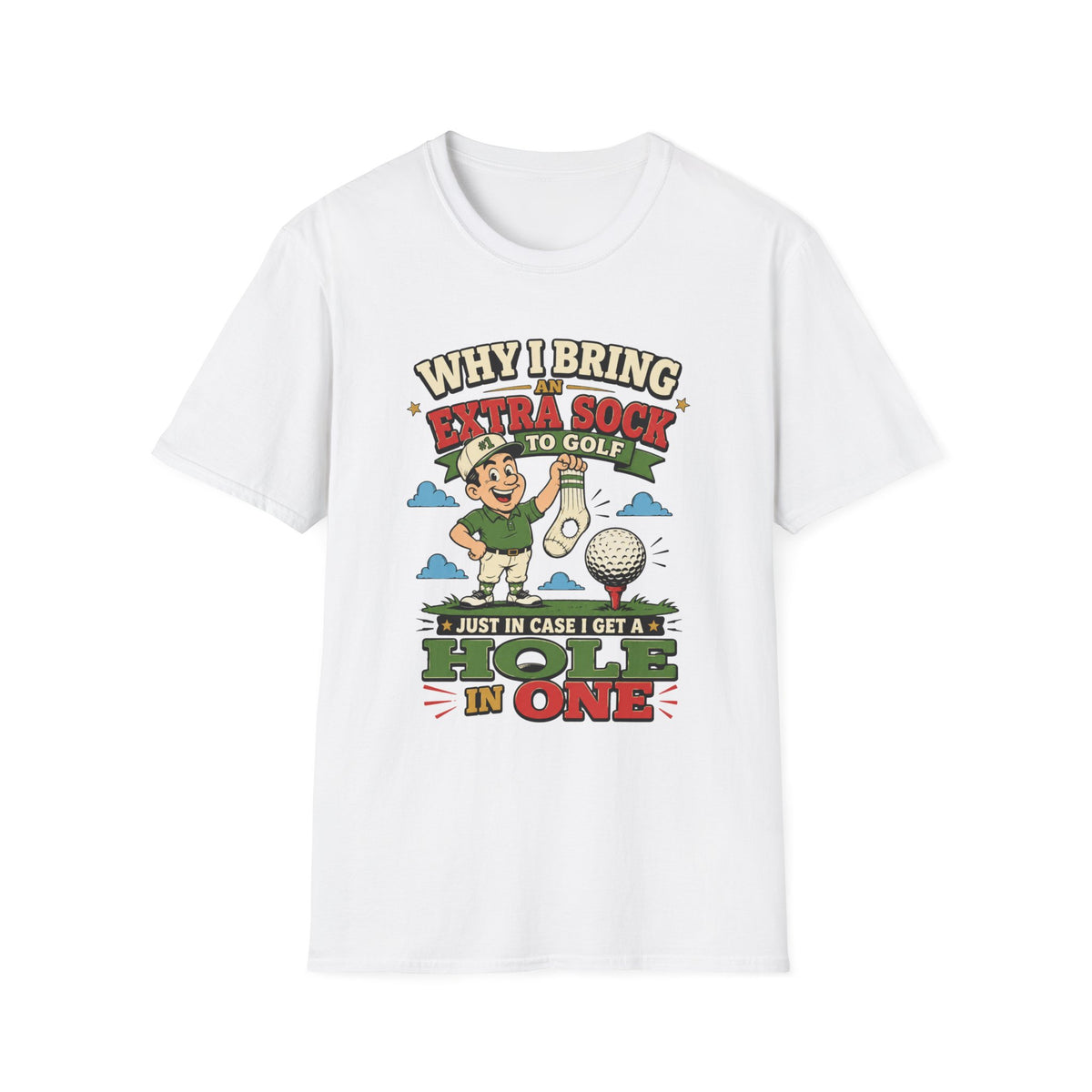 EXTRA SOCK HOLE IN ONE CARTOON 35 T-SHIRT