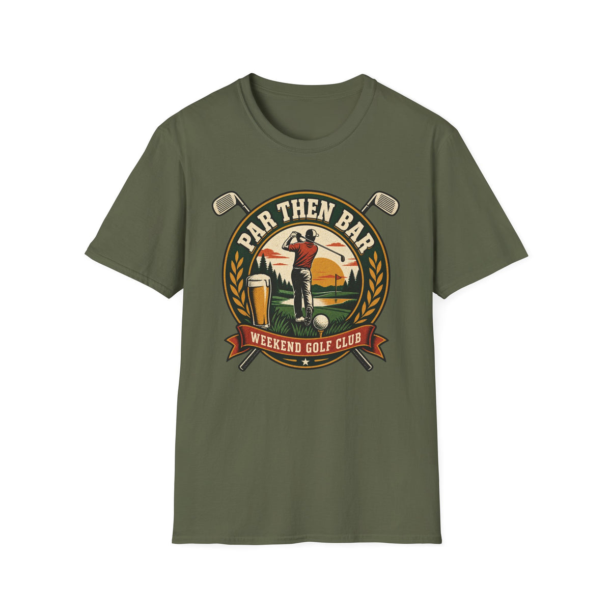 PAR THEN BAR GOLF BADGE T-SHIRT