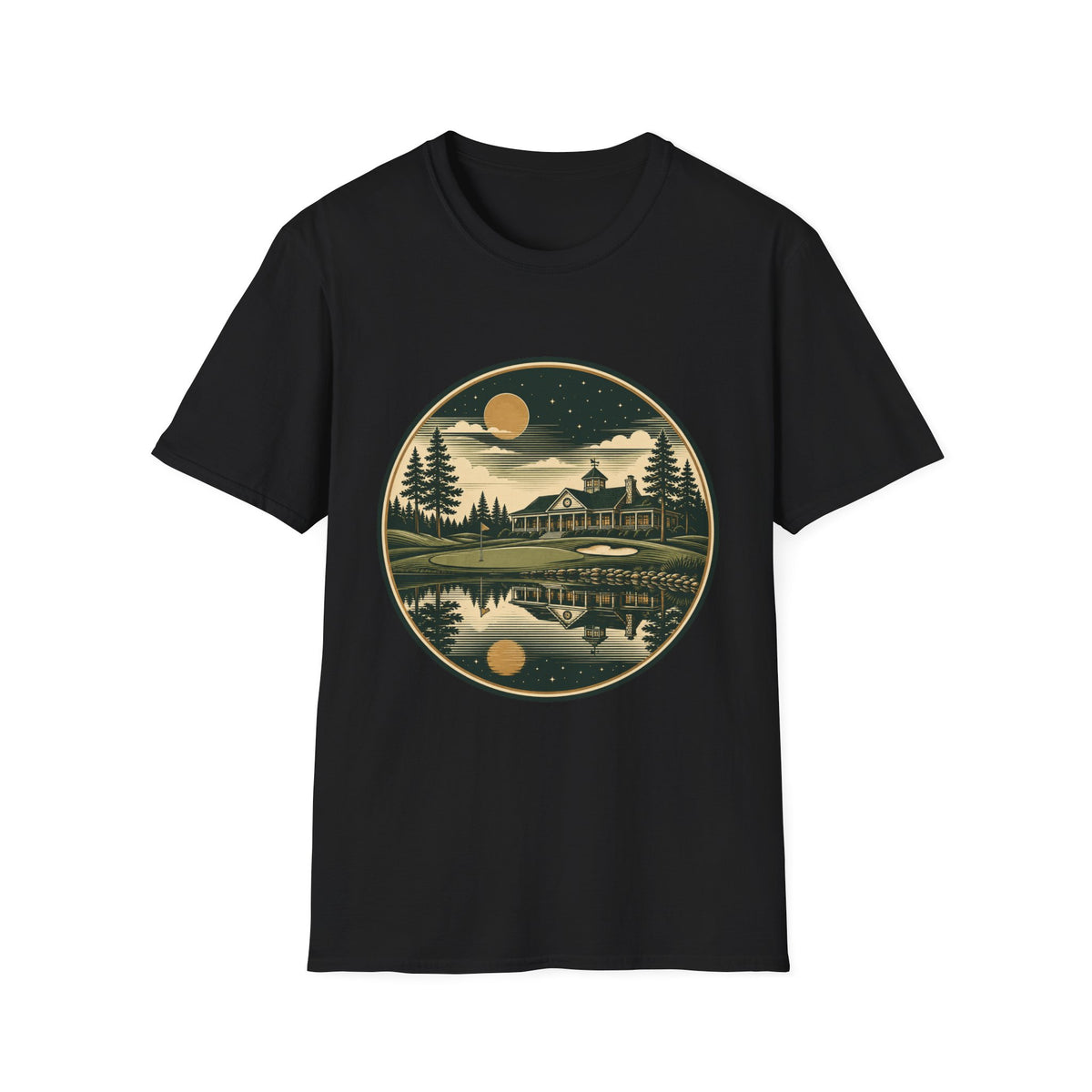 GOLF CLUBHOUSE LAKE REFLECTION BADGE 186 T-SHIRT