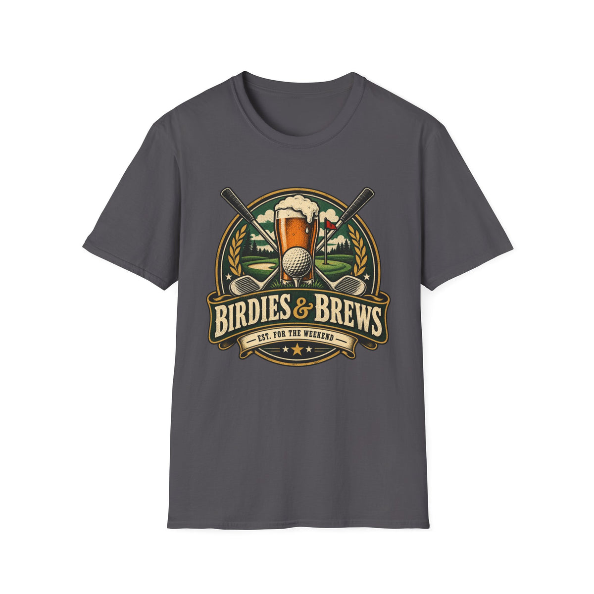 BIRDIES AND BREWS GOLF BADGE COLOR 188 T-SHIRT