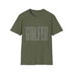 GOLFER TEXTURE TEXT T-SHIRT
