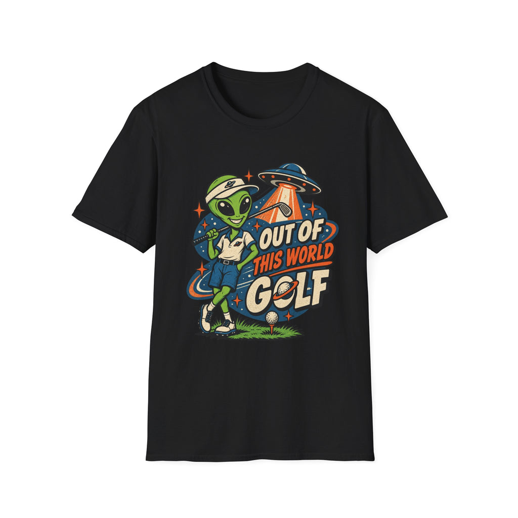 OUT OF THIS WORLD GOLF ALIEN T-SHIRT