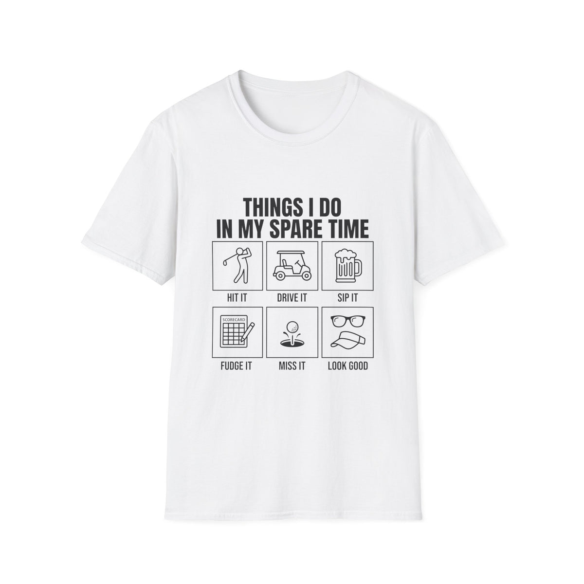 THINGS I DO IN SPARE TIME GOLF CHART T-SHIRT