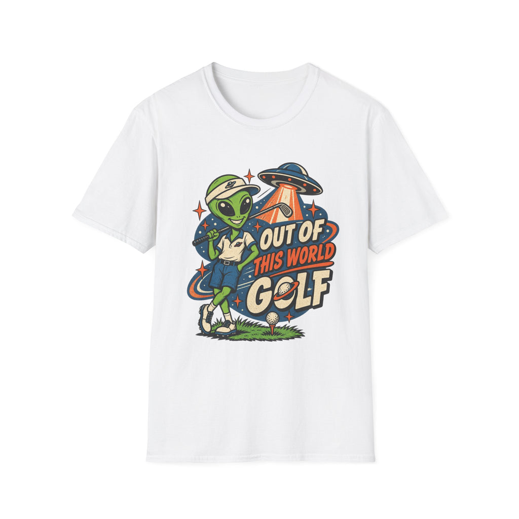 OUT OF THIS WORLD GOLF ALIEN T-SHIRT