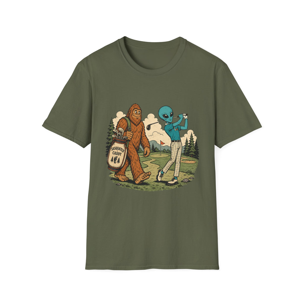 SASQUATCH ALIEN GOLF VINTAGE T-SHIRT