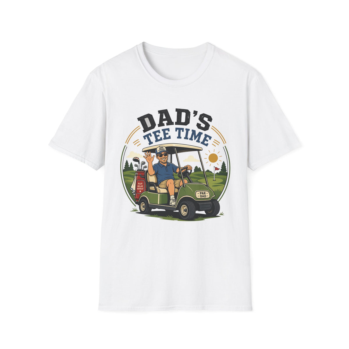 DADS TEE TIME GOLF CART CARTOON 142 T-SHIRT