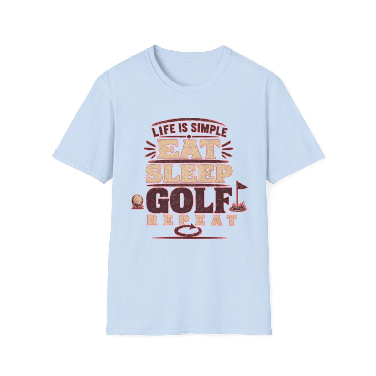 EAT-SLEEP-GOLF-REPEAT-QUOTE T-SHIRT