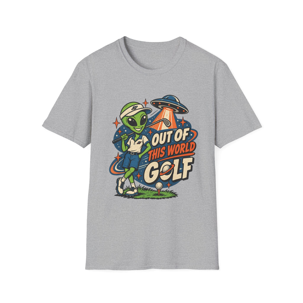 OUT OF THIS WORLD GOLF ALIEN T-SHIRT