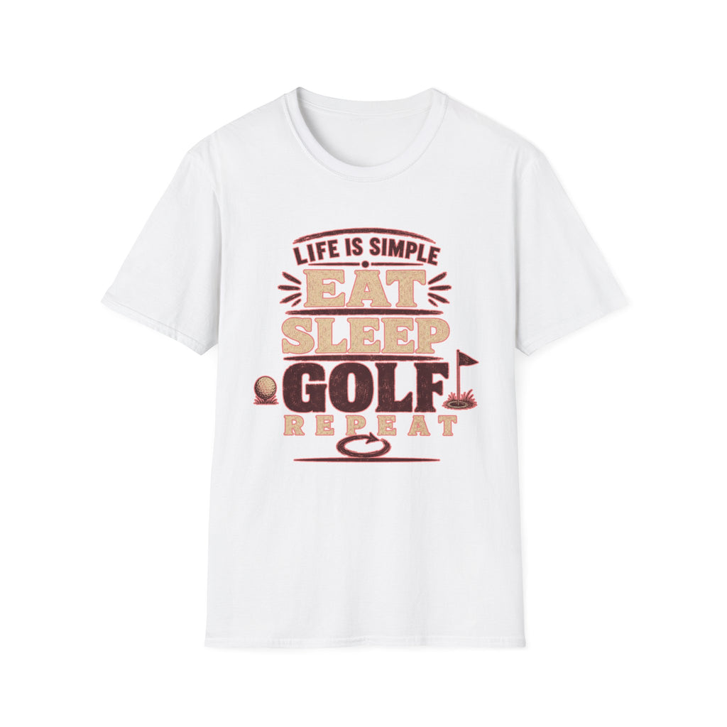 EAT-SLEEP-GOLF-REPEAT-QUOTE T-SHIRT
