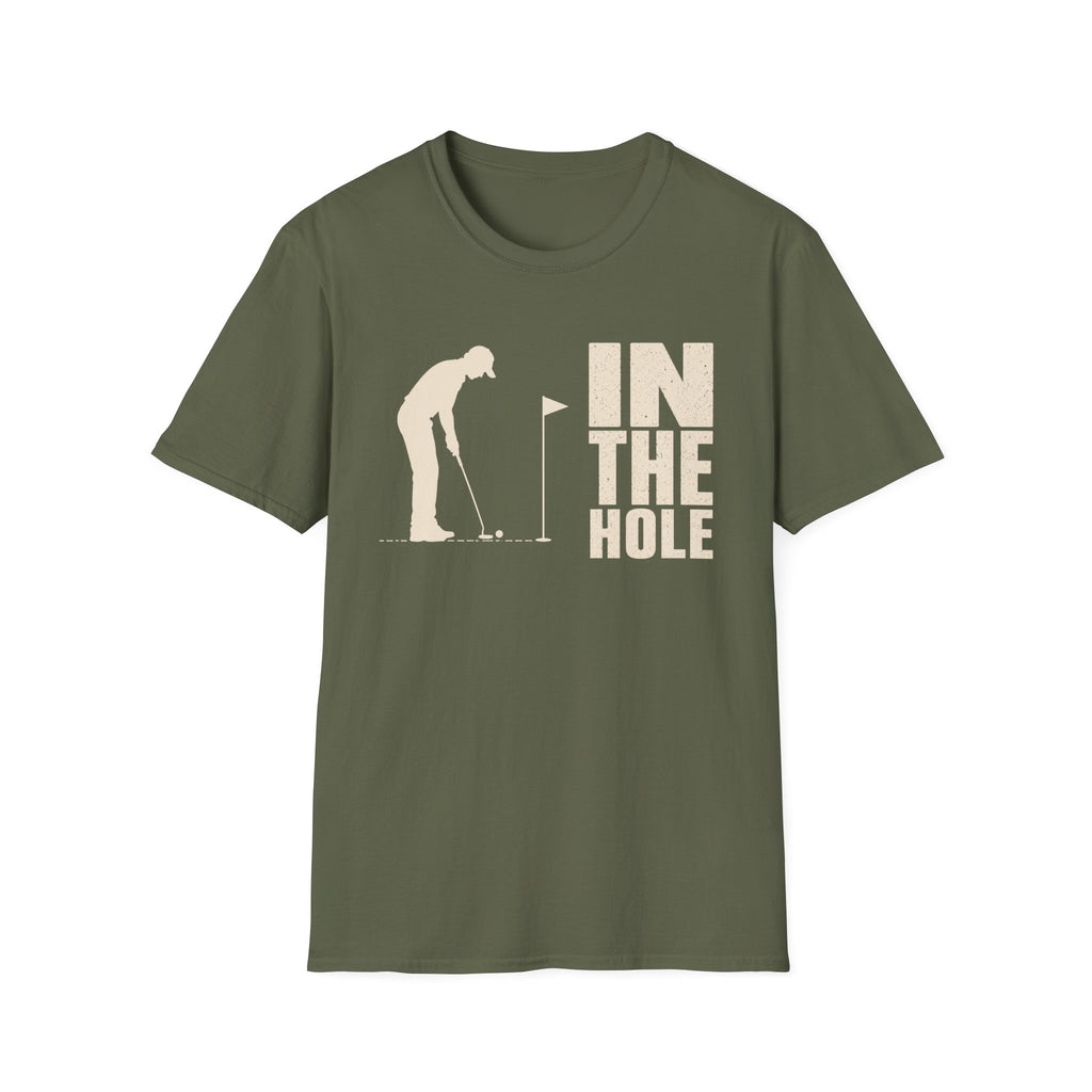 GOLFER PUTTING SILHOUETTE IN THE HOLE T-SHIRT