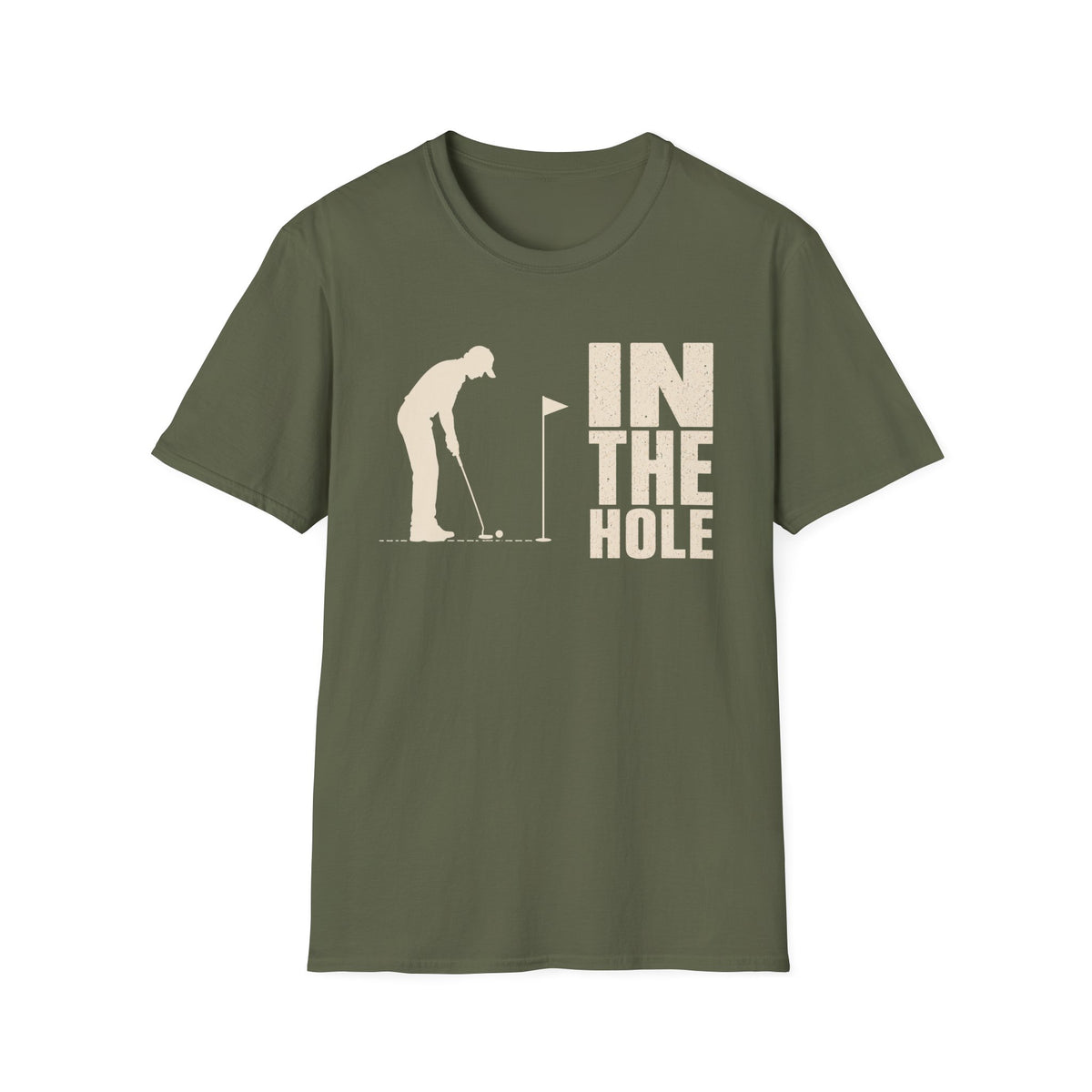 GOLFER PUTTING SILHOUETTE IN THE HOLE T-SHIRT