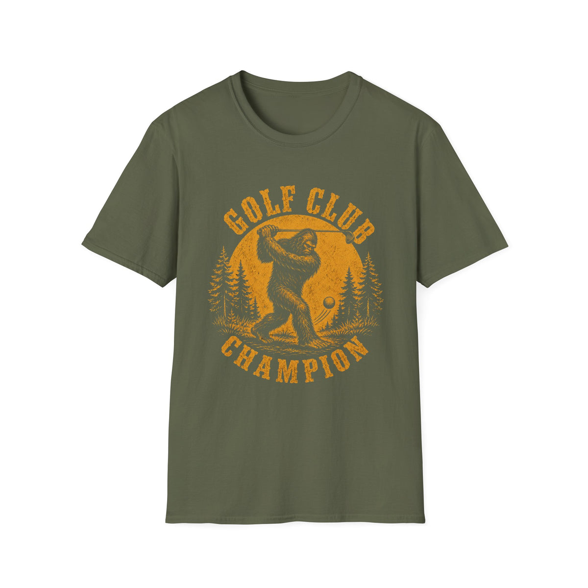 BIGFOOT GOLF CLUB CHAMPION YELLOW BLACK 68 T-SHIRT