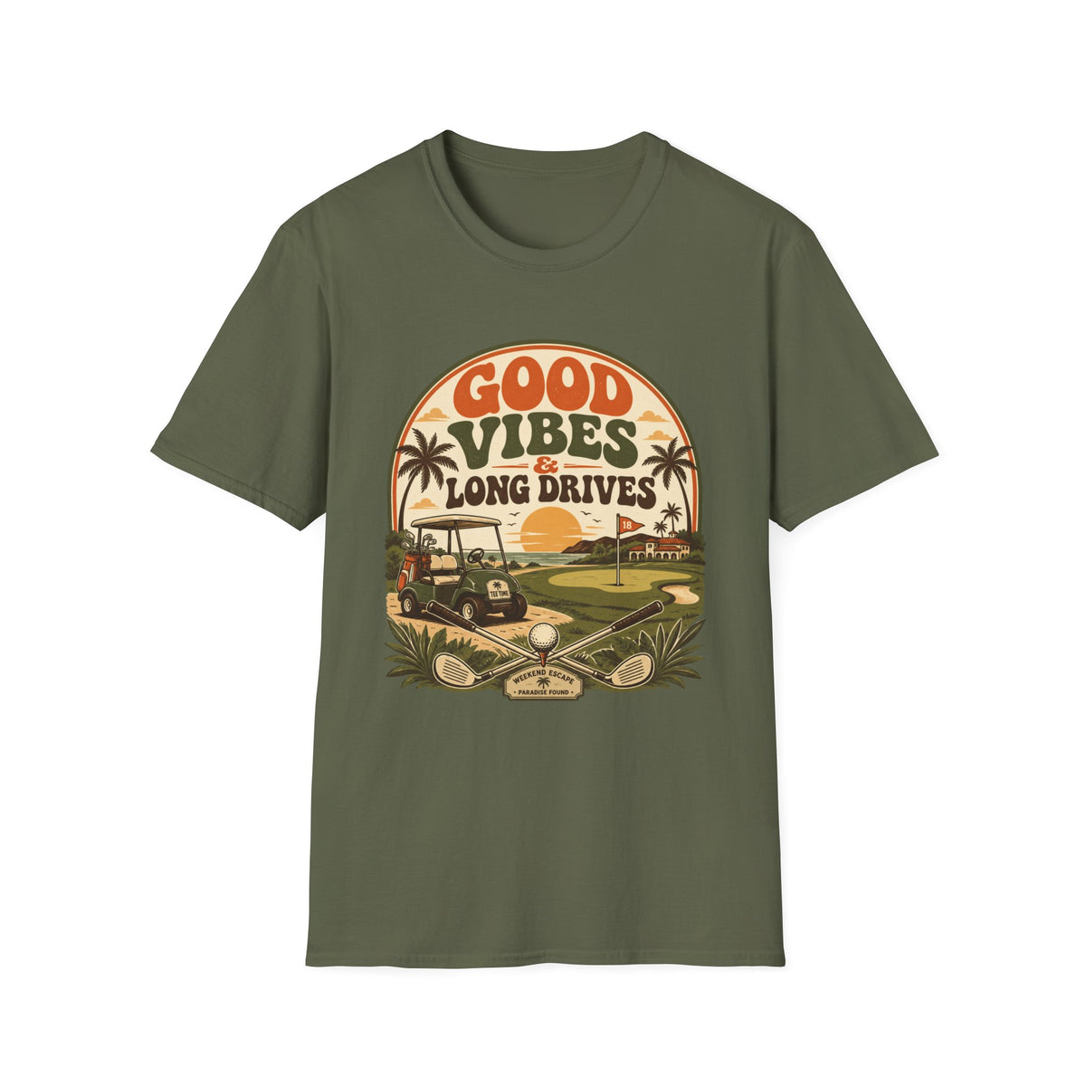 GOOD VIBES LONG DRIVES SUNSET T-SHIRT