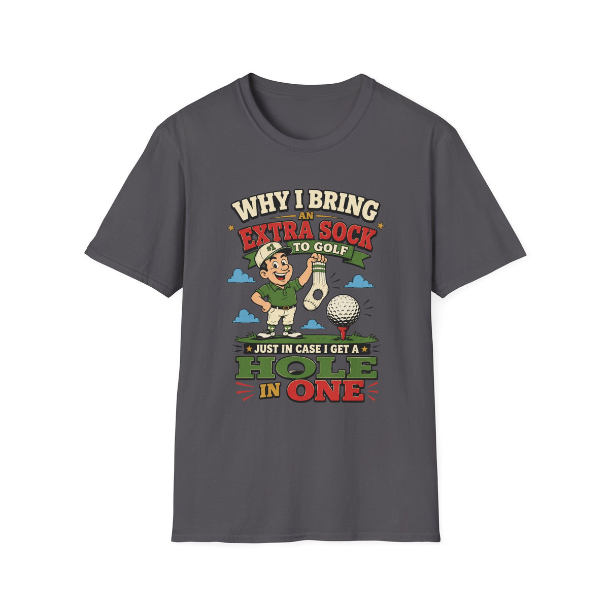 EXTRA SOCK HOLE IN ONE CARTOON 35 T-SHIRT
