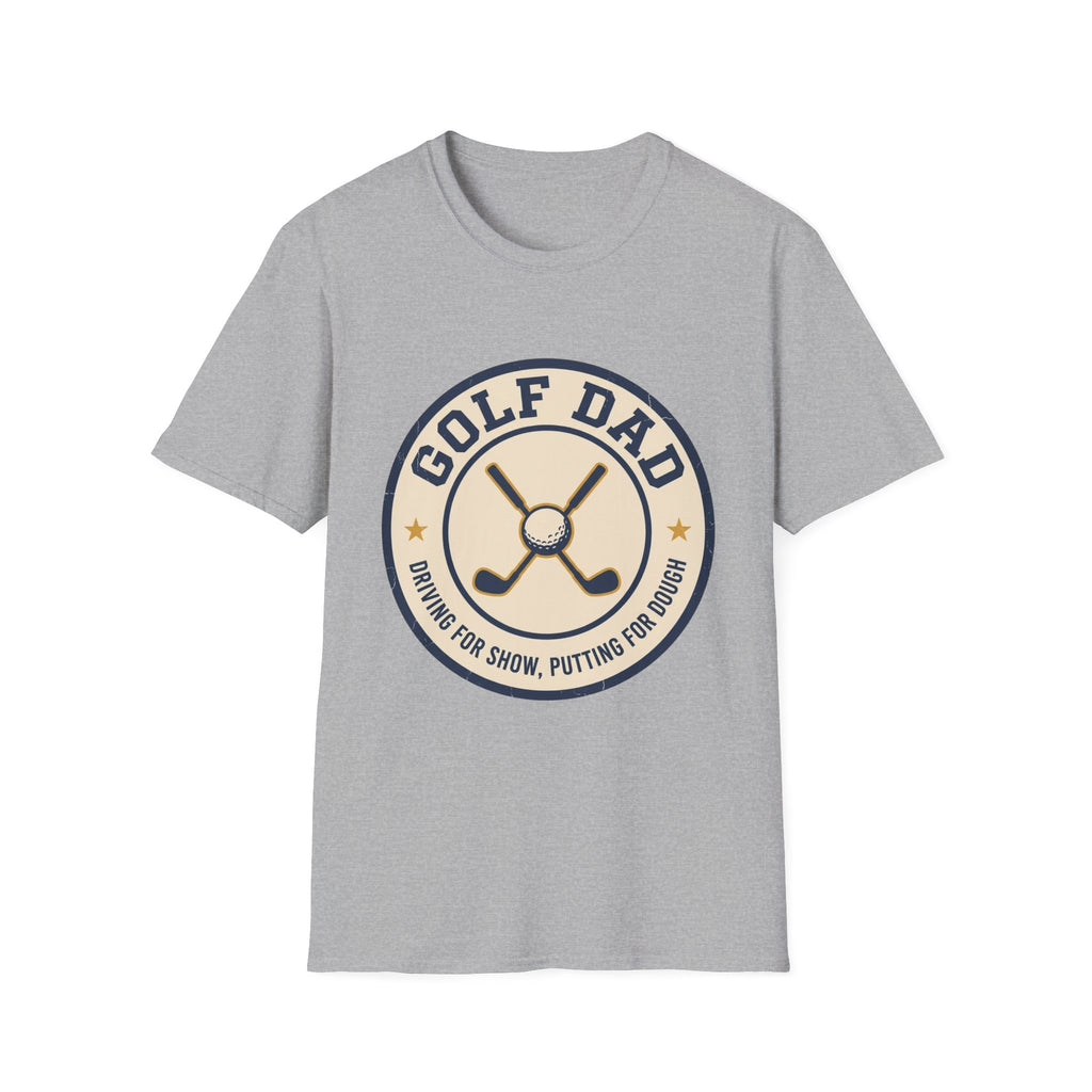 GOLF DAD CROSSED CLUBS CREAM BADGE 121 T-SHIRT