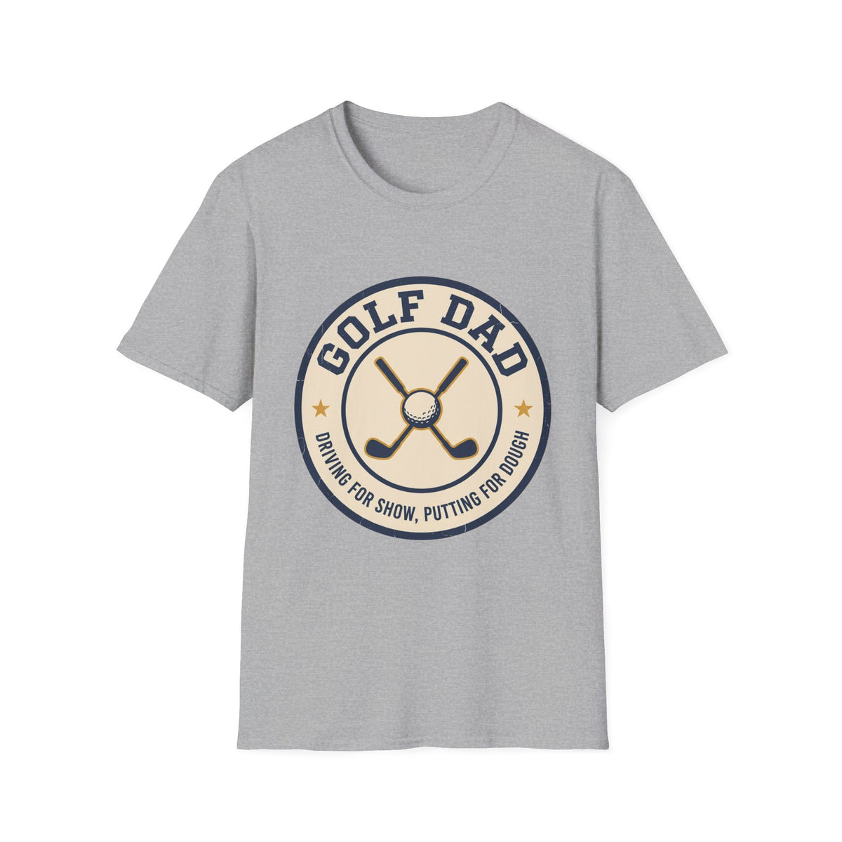 GOLF DAD CROSSED CLUBS CREAM BADGE 121 T-SHIRT