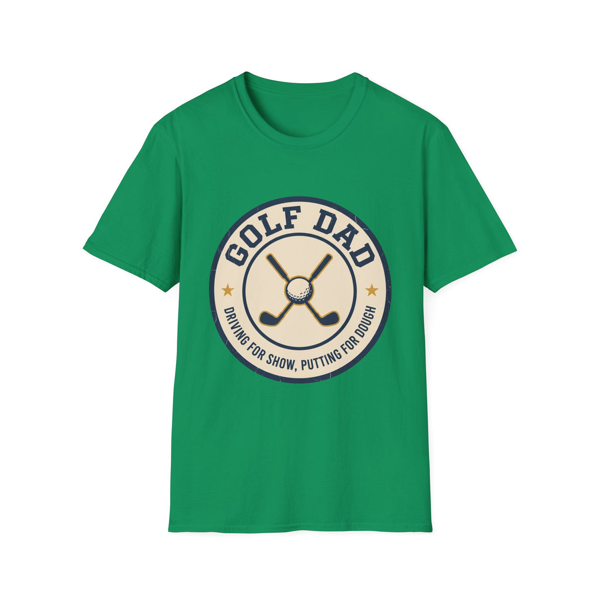 GOLF DAD CROSSED CLUBS CREAM BADGE 121 T-SHIRT