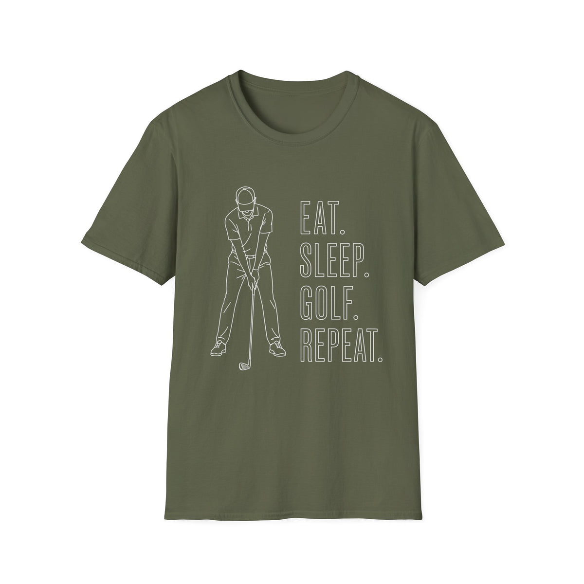 EAT SLEEP GOLF REPEAT WHITE TEXT T-Shirt