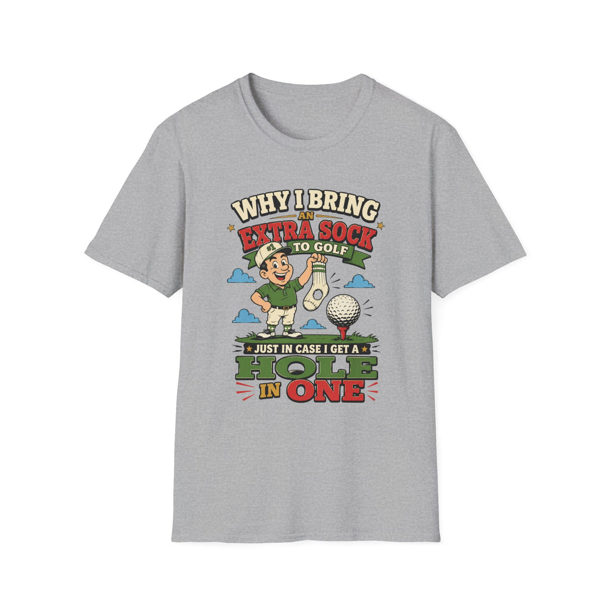 EXTRA SOCK HOLE IN ONE CARTOON 35 T-SHIRT