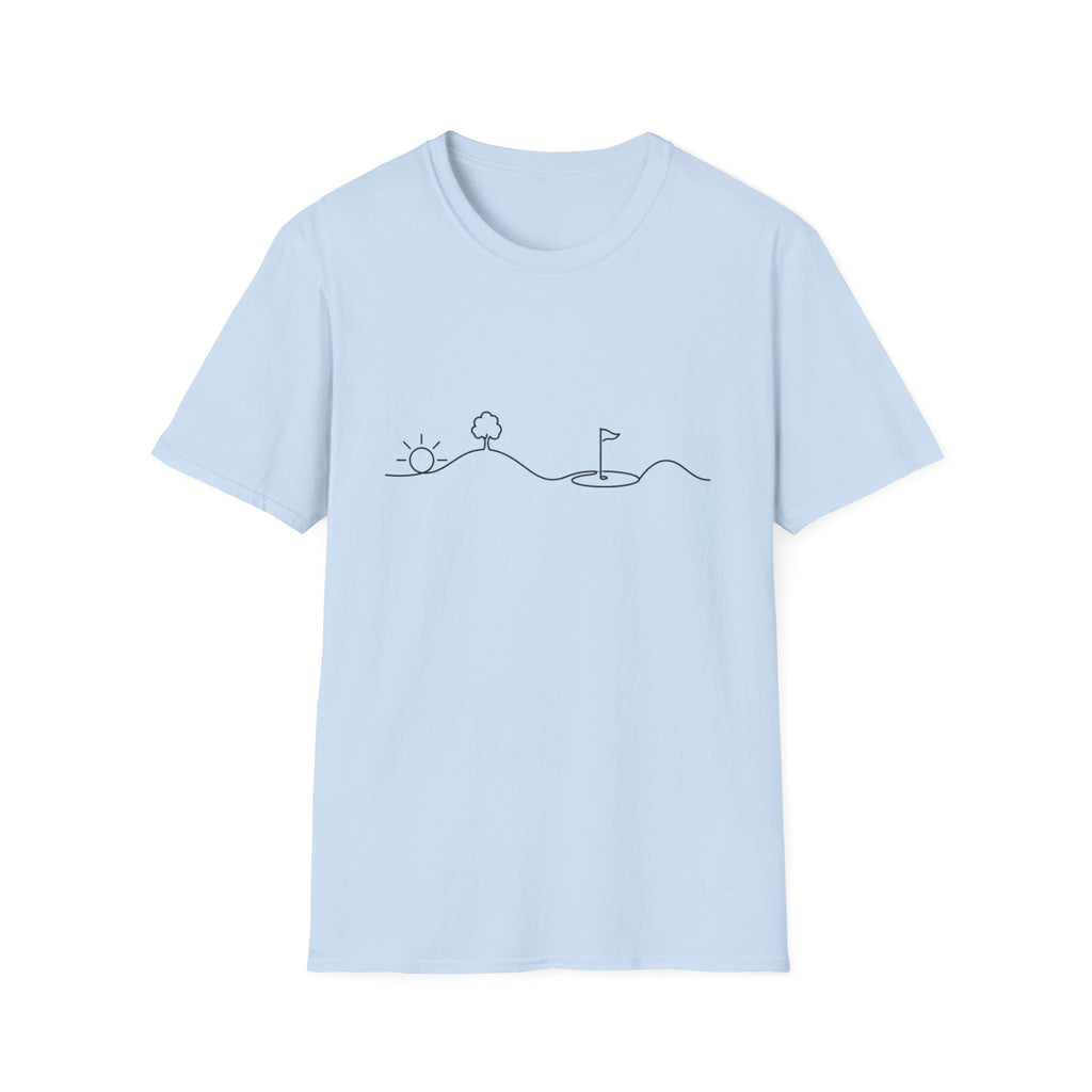 MINIMALIST GOLF COURSE SUN LINE ART T-SHIRT