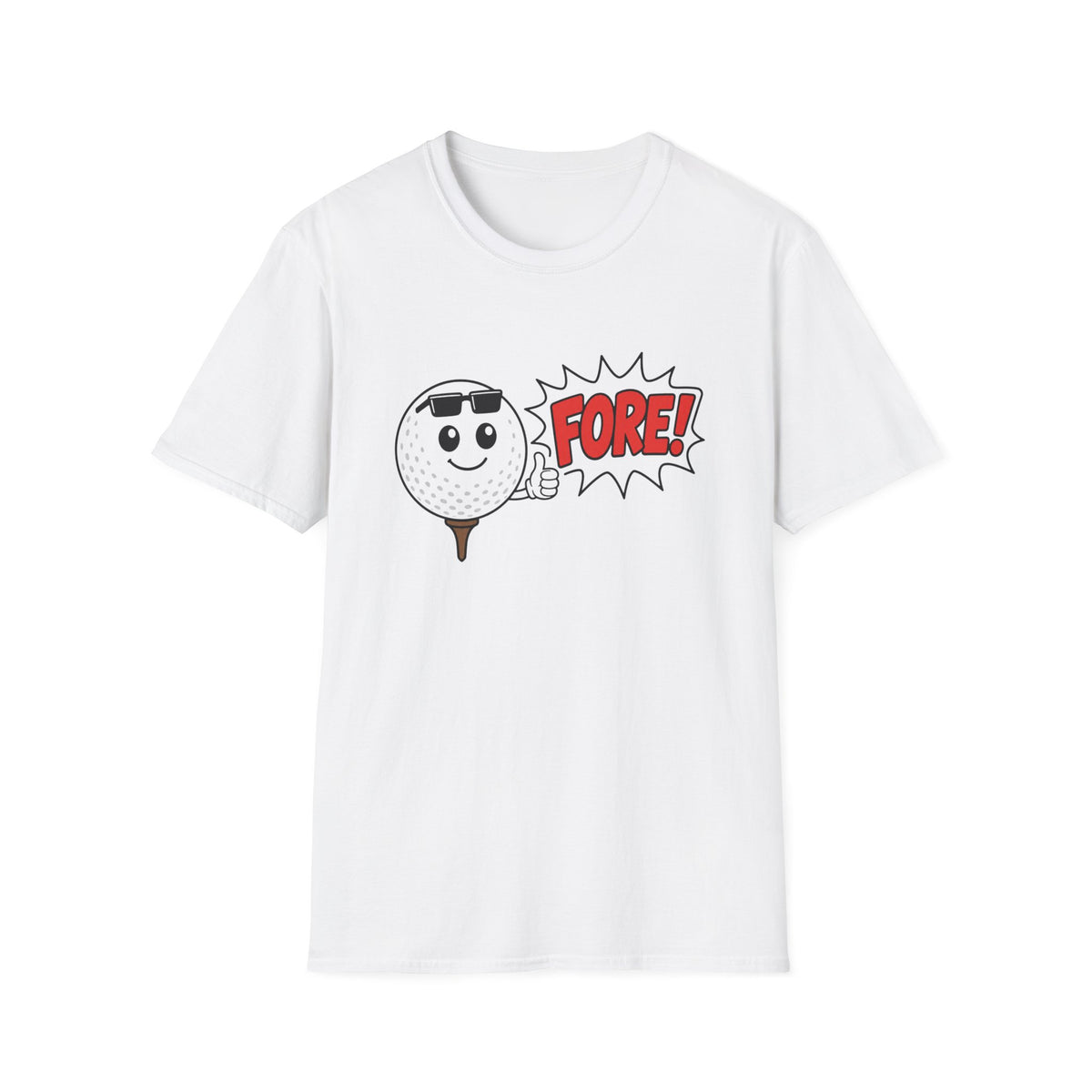 FORE GOLF BALL THUMBS UP CARTOON 92 T-SHIRT
