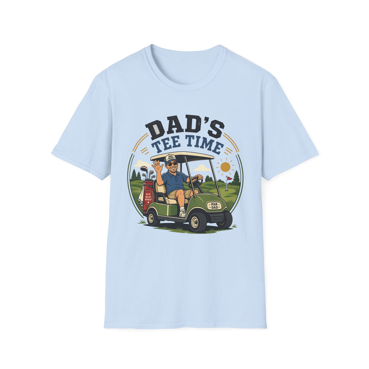 DADS TEE TIME GOLF CART CARTOON 142 T-SHIRT