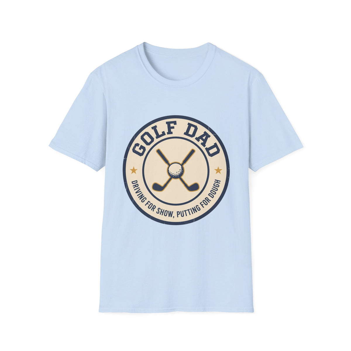 GOLF DAD CROSSED CLUBS CREAM BADGE 121 T-SHIRT