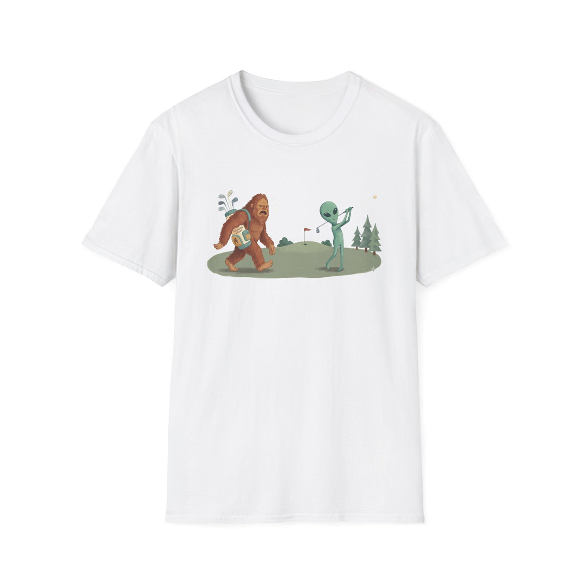 BIGFOOT SQUATCH CADDY ALIEN GOLFER 194 T-SHIRT