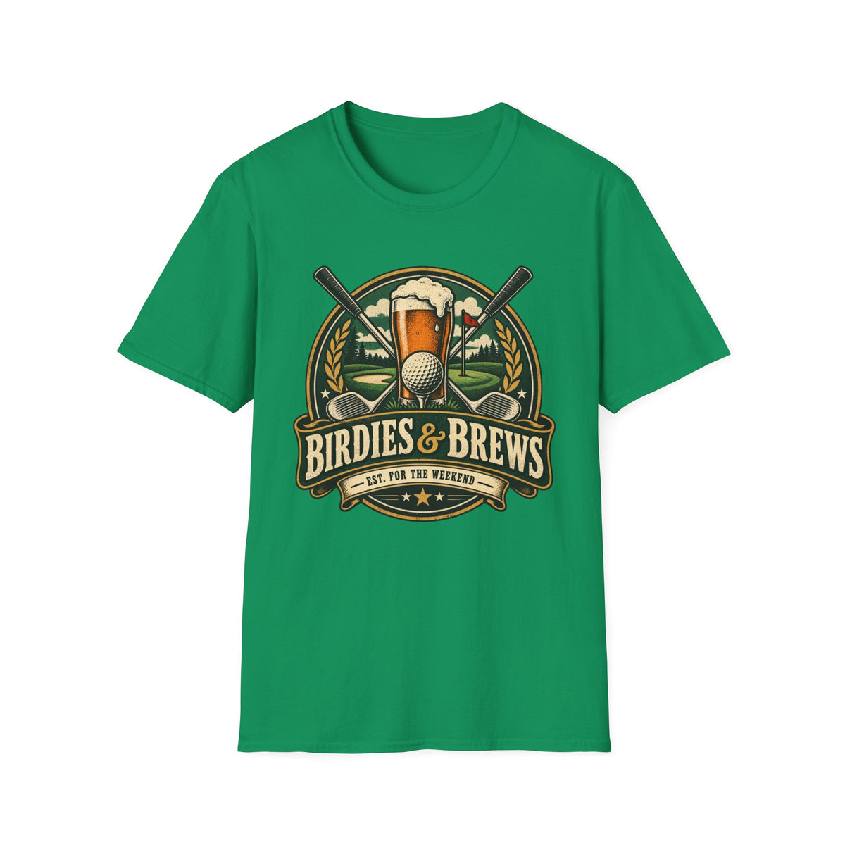 BIRDIES AND BREWS GOLF BADGE COLOR 188 T-SHIRT