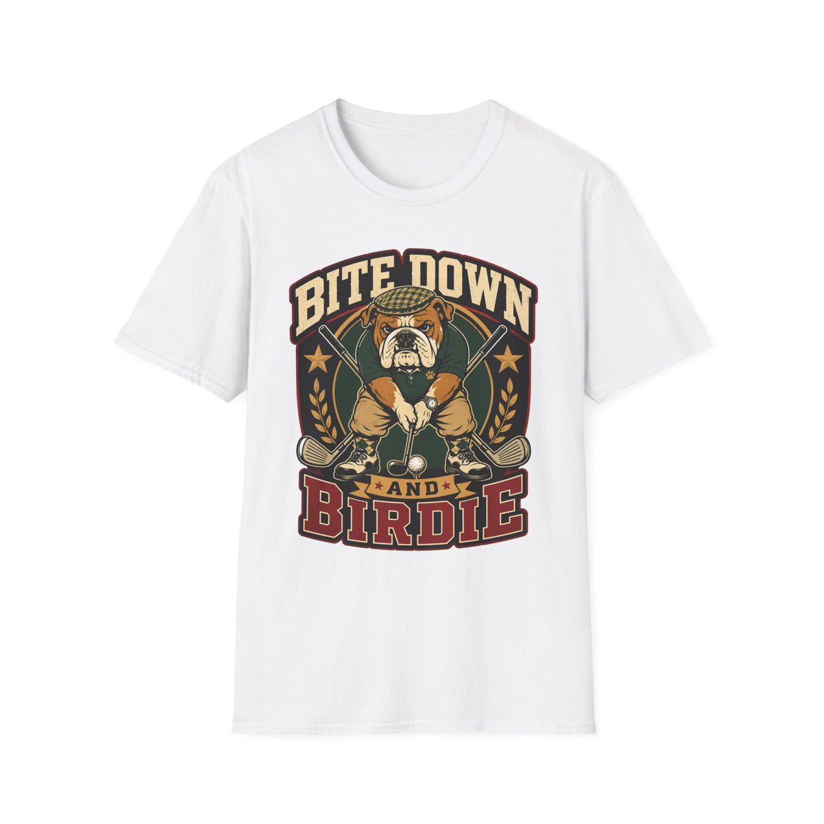 BITE DOWN BIRDIE BULLDOG GOLFER 31 T-SHIRT