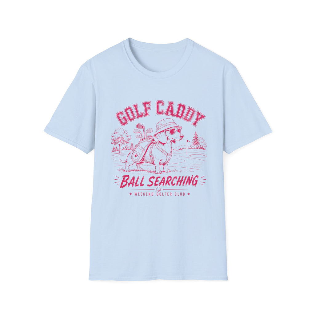 GOLF CADDY DACHSHUND DOG PINK 60 T-SHIRT
