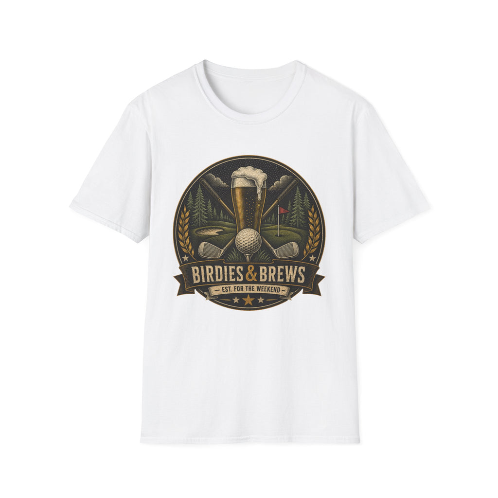 BIRDIES AND BREWS GOLF BADGE DARK 189 T-SHIRT