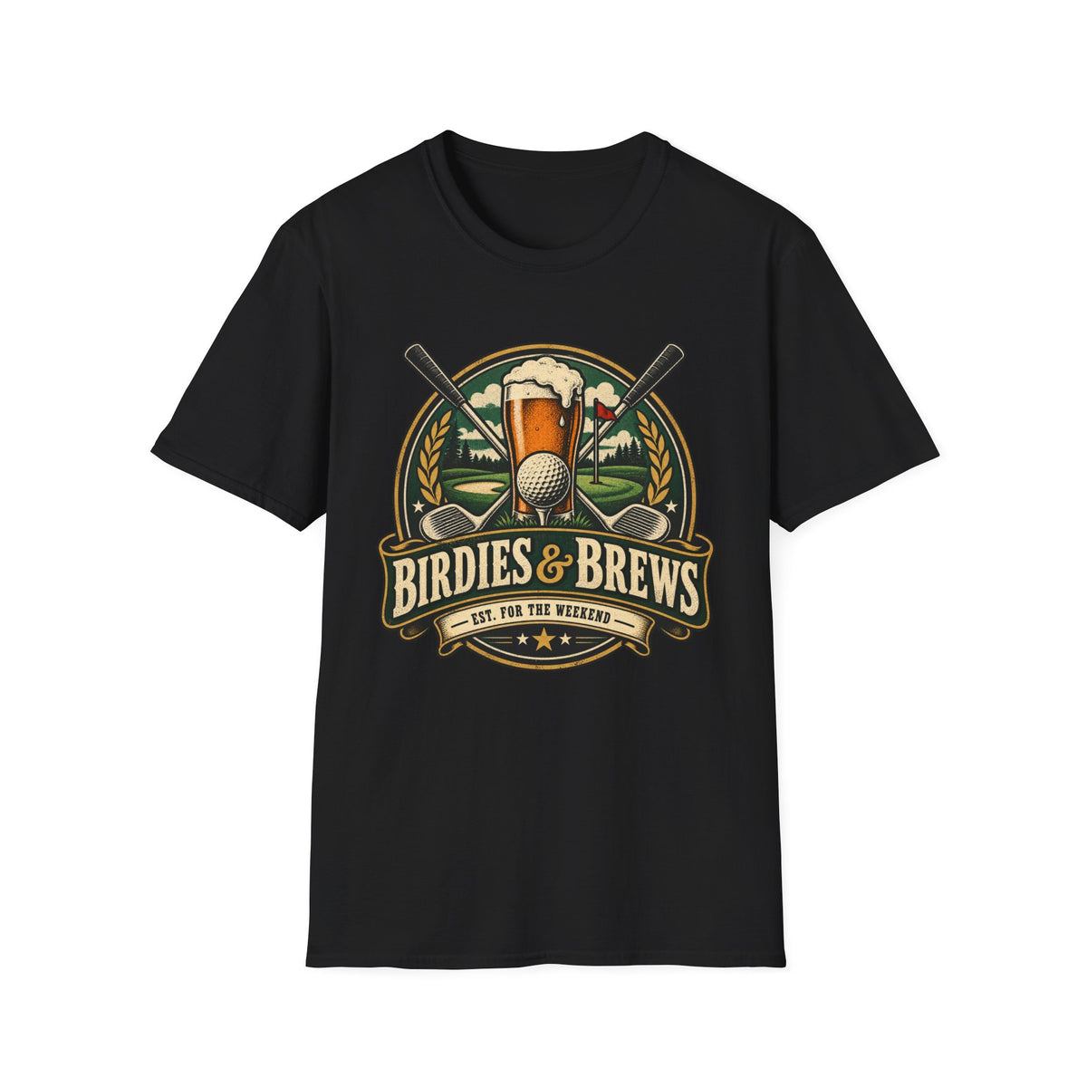 BIRDIES AND BREWS GOLF BADGE COLOR 188 T-SHIRT