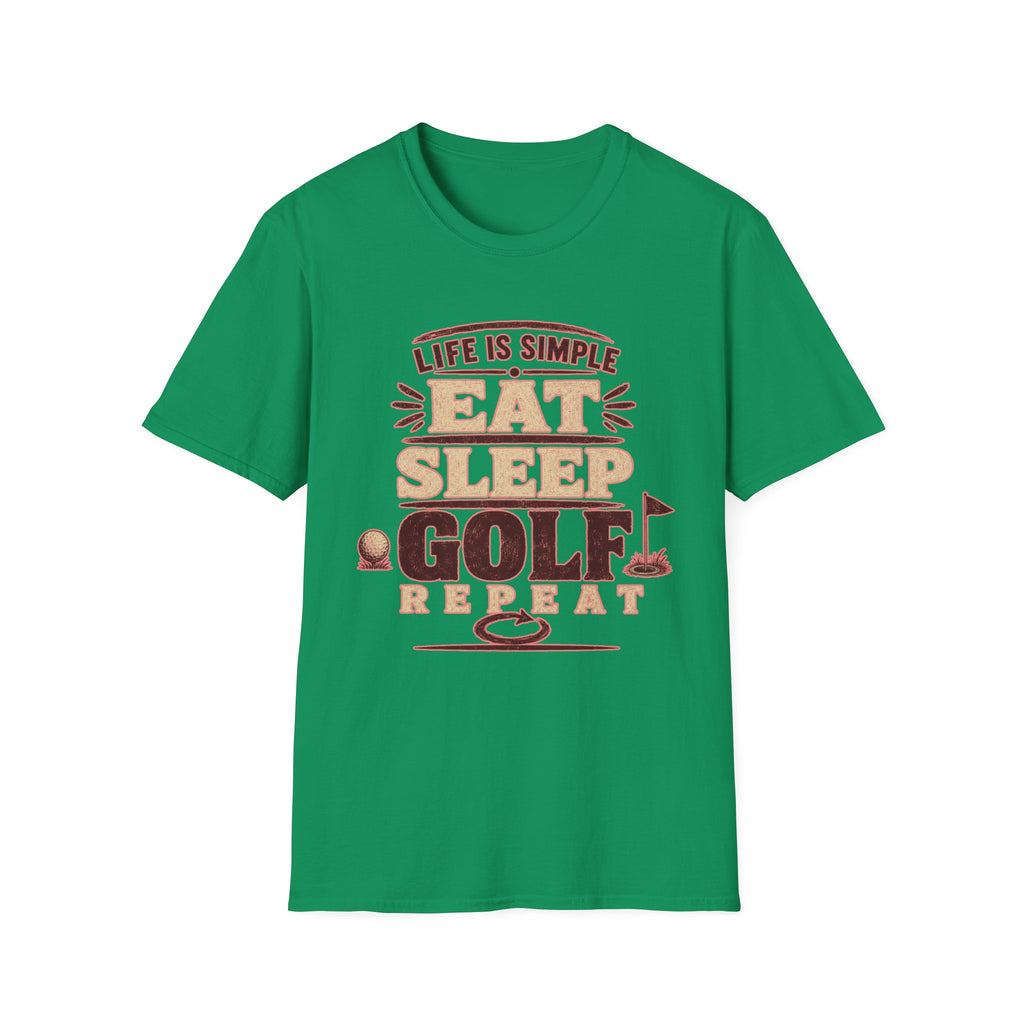 EAT-SLEEP-GOLF-REPEAT-QUOTE T-SHIRT