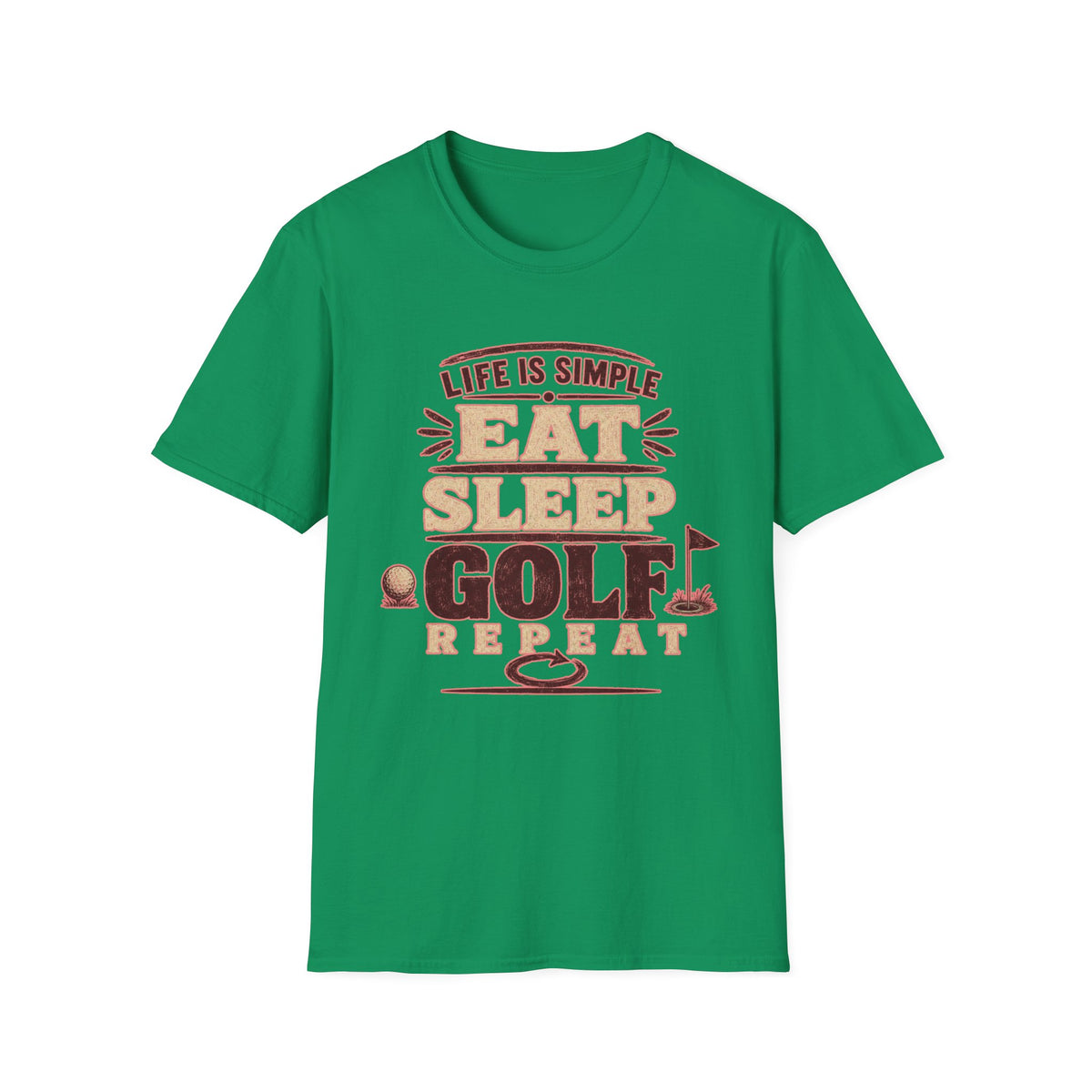 EAT-SLEEP-GOLF-REPEAT-QUOTE T-SHIRT