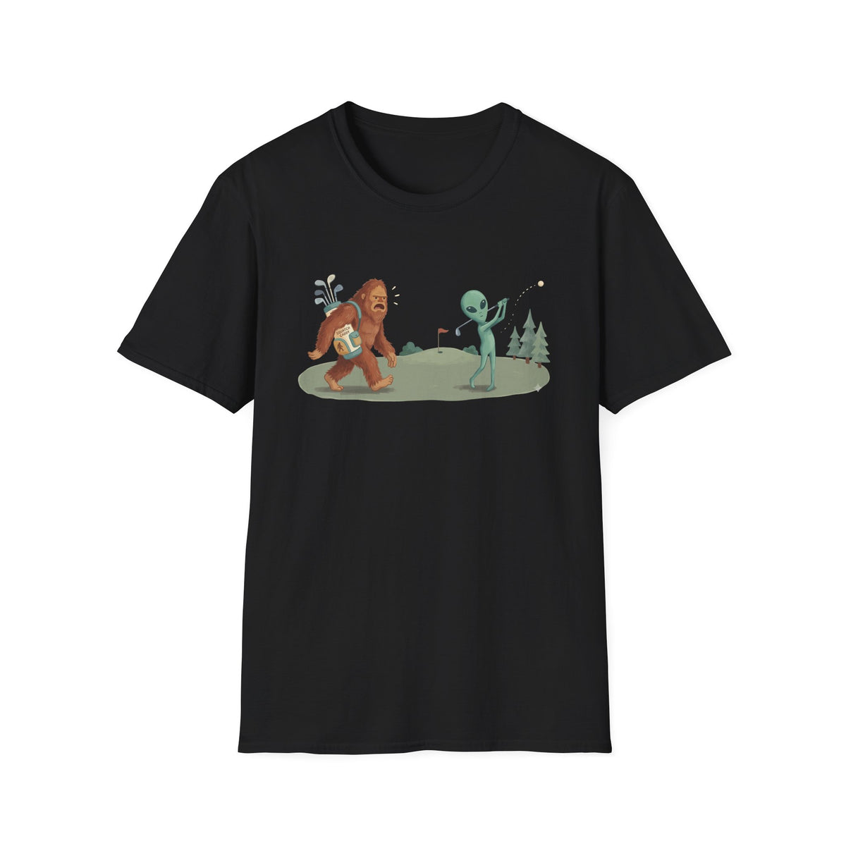 BIGFOOT SQUATCH CADDY ALIEN GOLFER 194 T-SHIRT