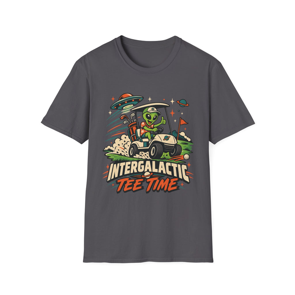 INTERGALACTIC TEE TIME ALIEN CART T-SHIRT