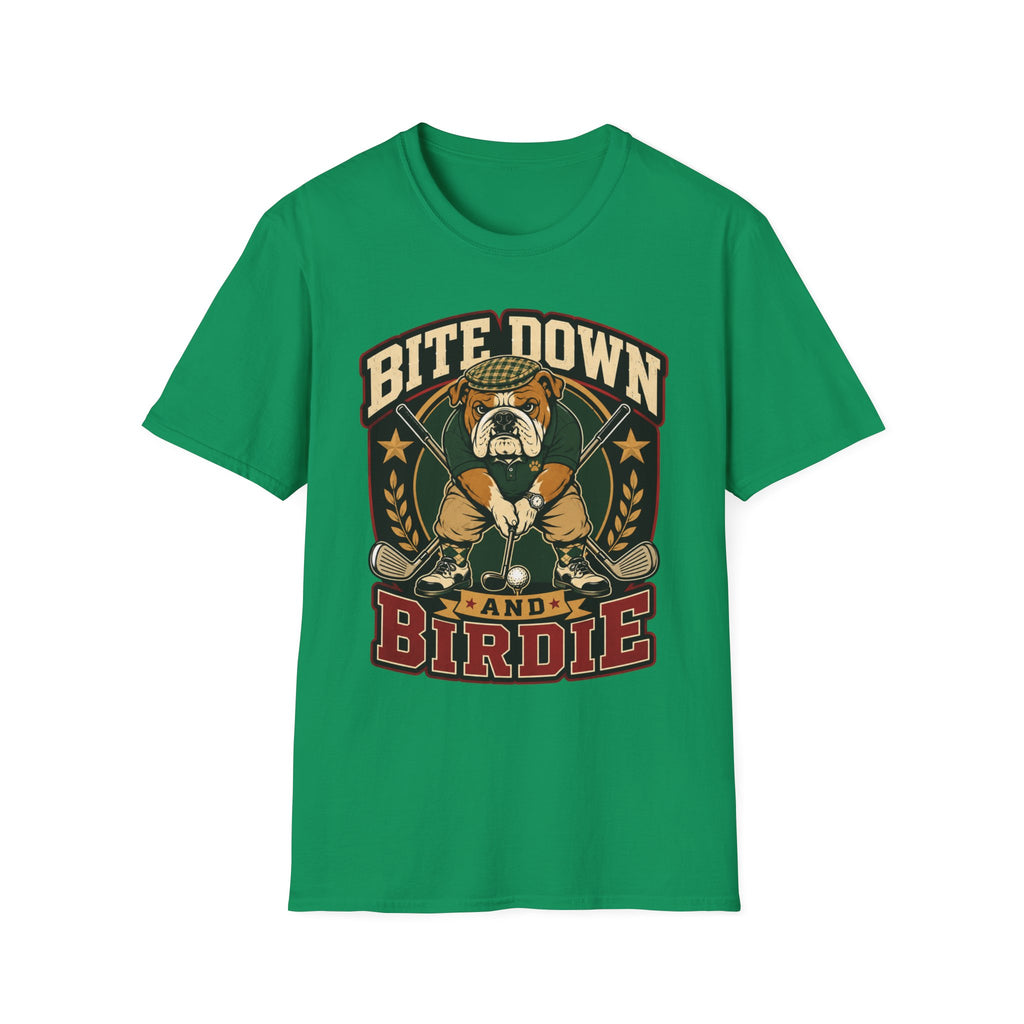 BITE DOWN BIRDIE BULLDOG GOLFER 31 T-SHIRT
