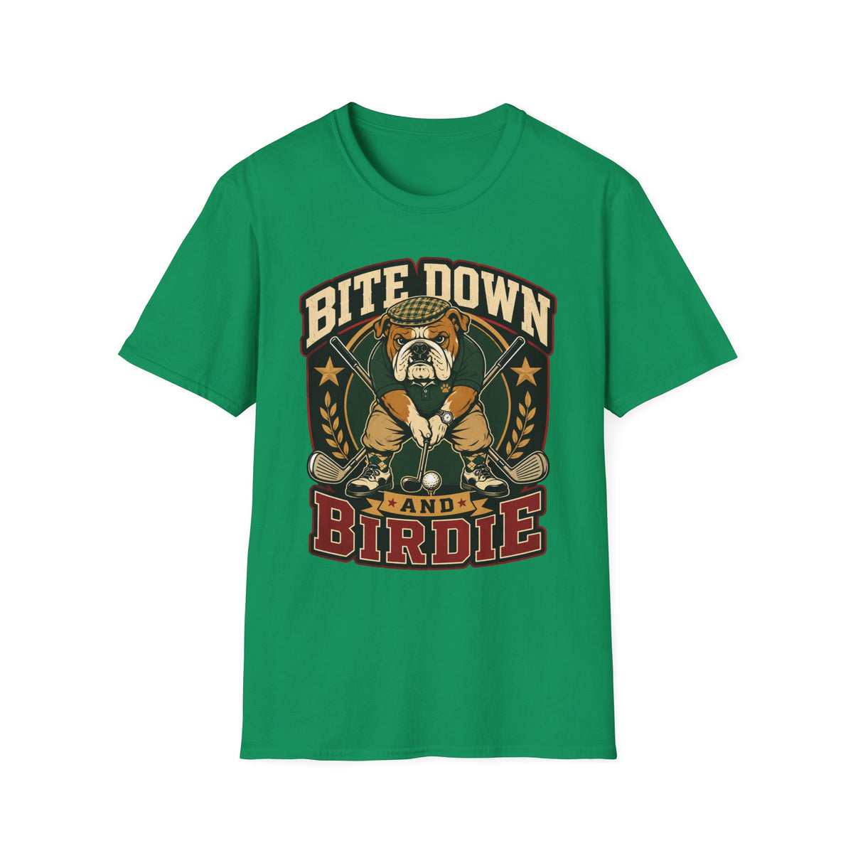 BITE DOWN BIRDIE BULLDOG GOLFER 31 T-SHIRT
