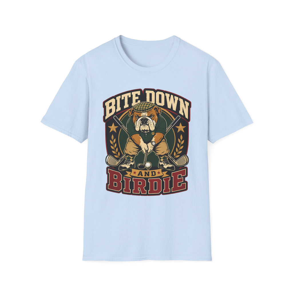 BITE DOWN BIRDIE BULLDOG GOLFER 31 T-SHIRT