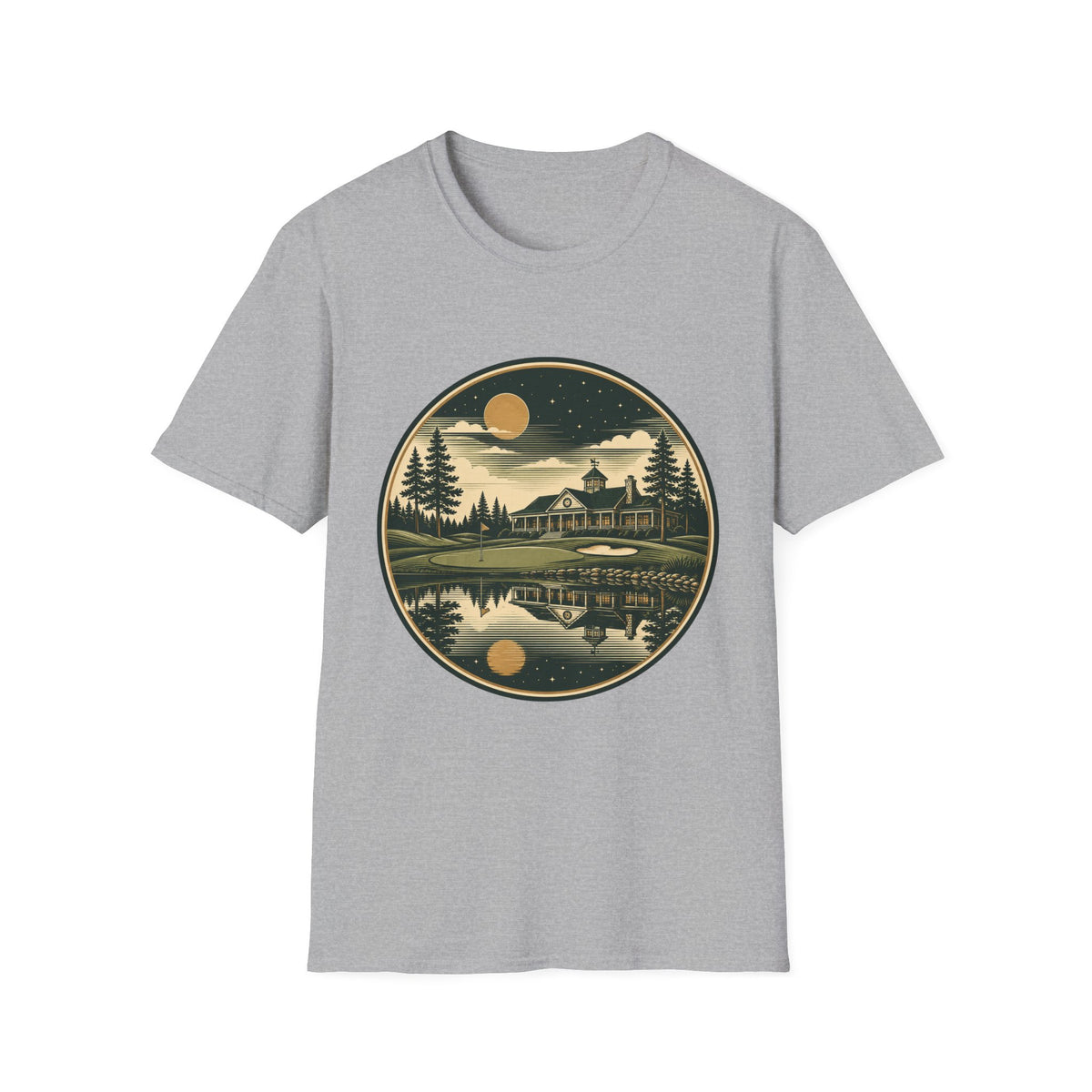 GOLF CLUBHOUSE LAKE REFLECTION BADGE 186 T-SHIRT