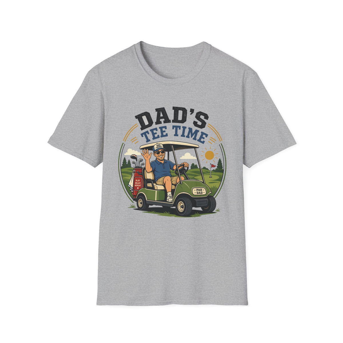 DADS TEE TIME GOLF CART CARTOON 142 T-SHIRT