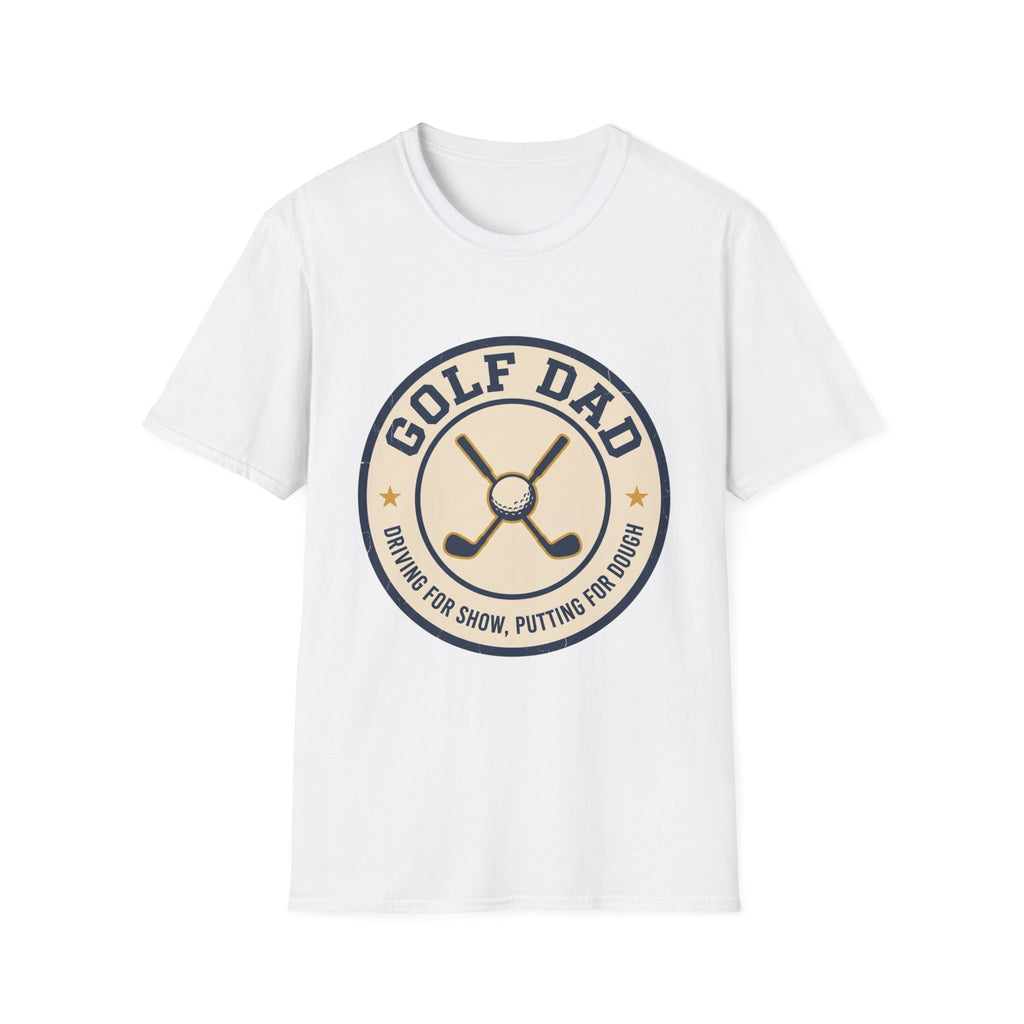 GOLF DAD CROSSED CLUBS CREAM BADGE 121 T-SHIRT