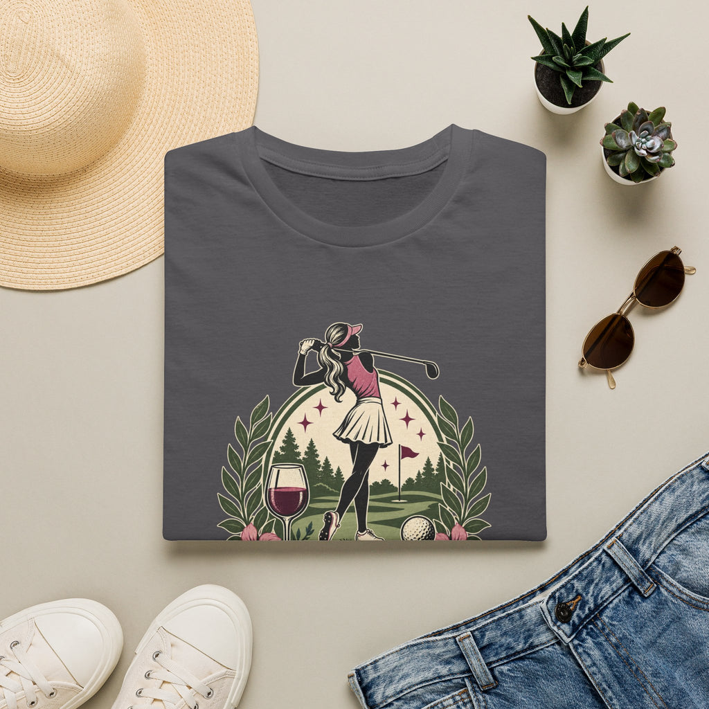 TEE TIME AND WINE GOLFER BADGE T-SHIRT