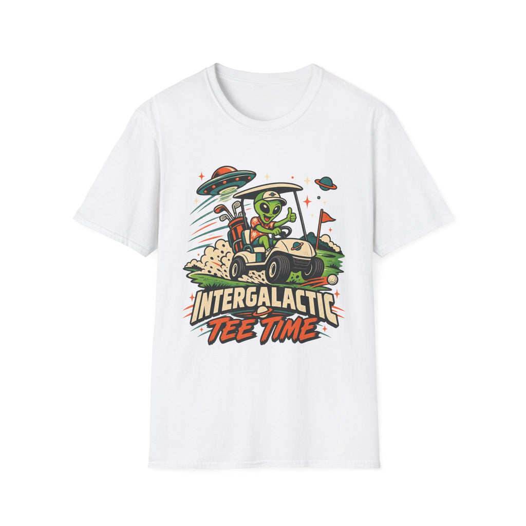 INTERGALACTIC TEE TIME ALIEN CART T-SHIRT