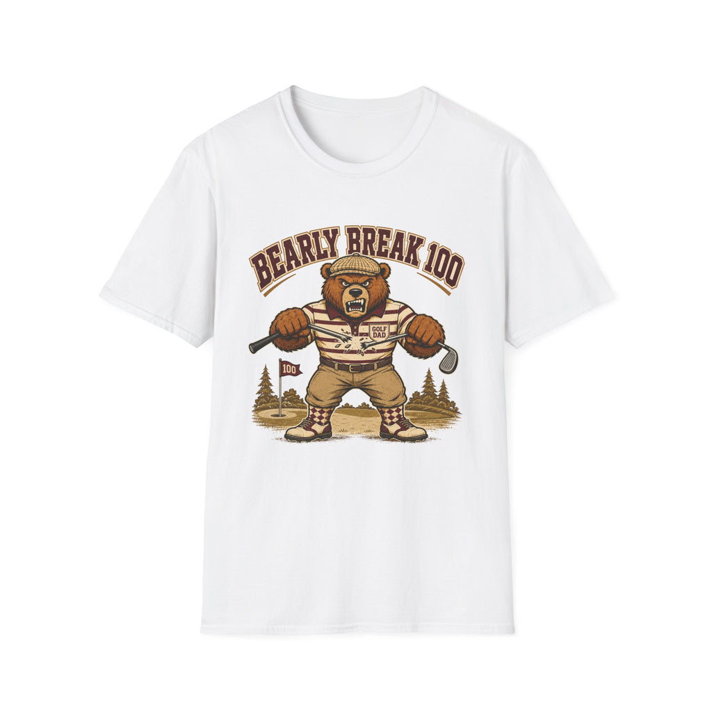 BEARLY BREAK 100 ANGRY BEAR GOLFER 165 T-SHIRT