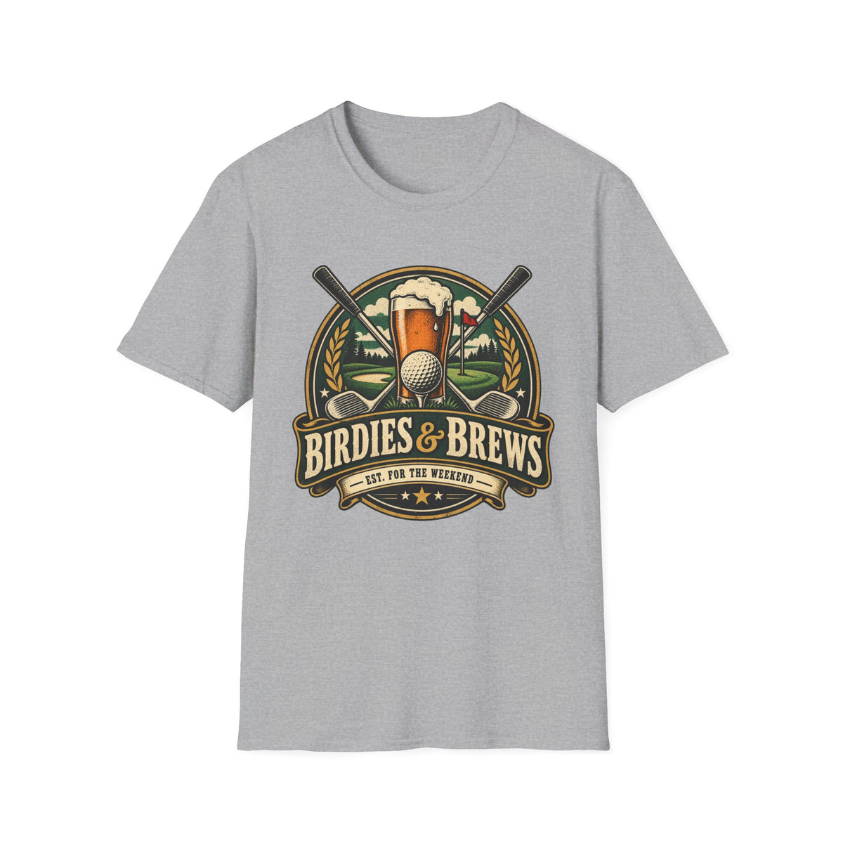 BIRDIES AND BREWS GOLF BADGE COLOR 188 T-SHIRT